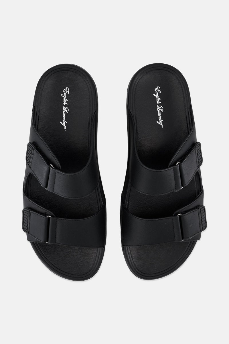 English Laundry Men 2 Strap Slip On Arabic Sandals, Black - Image 3