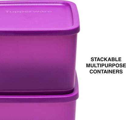 Tupperware Cubix Plastic Fridge Container 1000 ml Pack of 2 (Purple) - Image 3