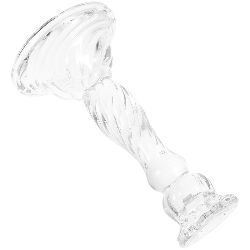Glass Candle Holder Candlestick Holder Wedding Ornament Dinner Party Candle Holder - Image 1
