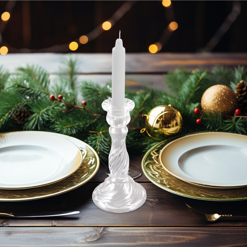 Glass Candle Holder Candlestick Holder Wedding Ornament Dinner Party Candle Holder - Image 3