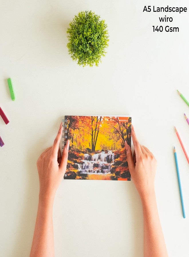 MENORAH مينورا - A5 - دفتر رسم فني - 140 غرام/متر مربع - دفتر رسم - 50 ورقة/100 صفحة - دفتر رسم A5 (14.8 سم × 21 سم) - تصميم (مابل بوليفارد) - Image 2