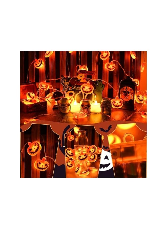 The Bros Waterproof Halloween Pumpkin Fairy Lights, 3M 20 LED Outdoor Jack O Lantern Lights with 6-Hour Timer, Battery Operated String Lights for Halloween and Autumn Fall Decorations  - Image 5