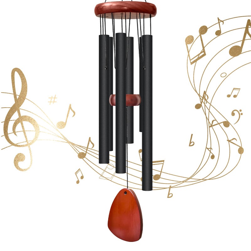 Litu 28" Wind Chimes for Outside. Deep Tone Lovely Wind Chimes with 6 Aluminum Tubes Courtyard Decoration. Windchimes Outdoor Create an Enjoyable Atmosphere & Give Mom a Gift - Image 1