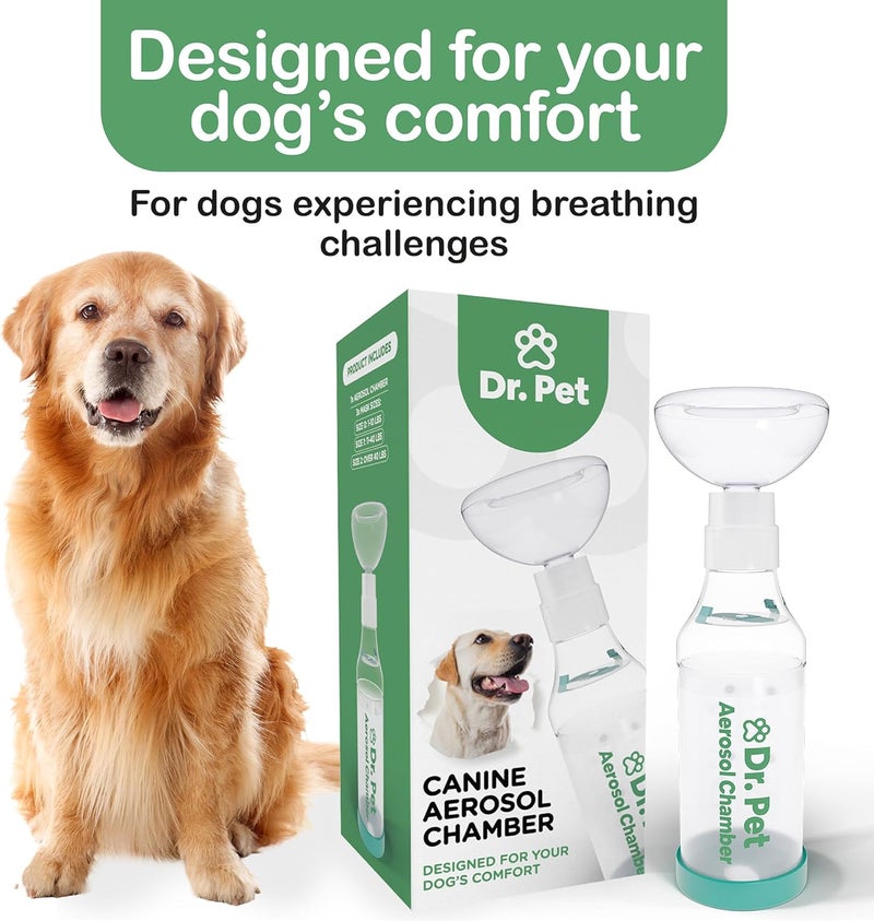 Dr Pet Dog Aerosol Chamber (3 Masks) – Canine Inhaler Spacer for Dogs – Includes 3 Masks to Fit All Dogs (Premium Quality) - Image 2