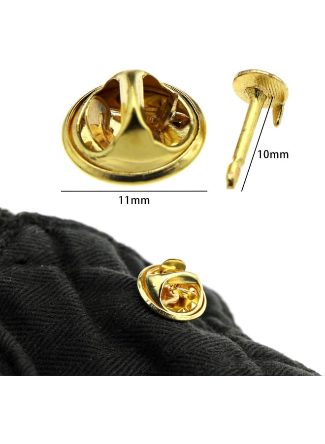 YINETTECH 50pcs Gold Clutch Pin Backs with Blank Pins Set for Tie Badge Citation Bars Jewelry Making - Image 4