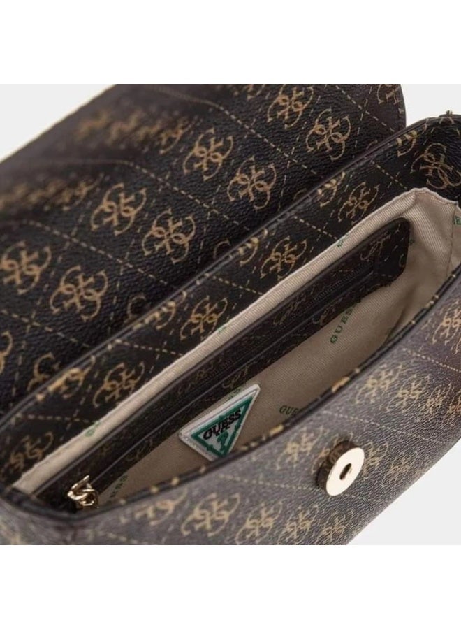 GUESS Zipper PU Women's Casual Classic Print Bag Brown - Image 3