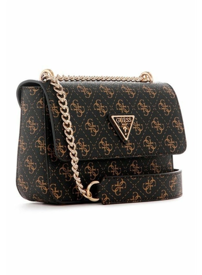 GUESS Zipper PU Women's Casual Classic Print Bag Brown - Image 1