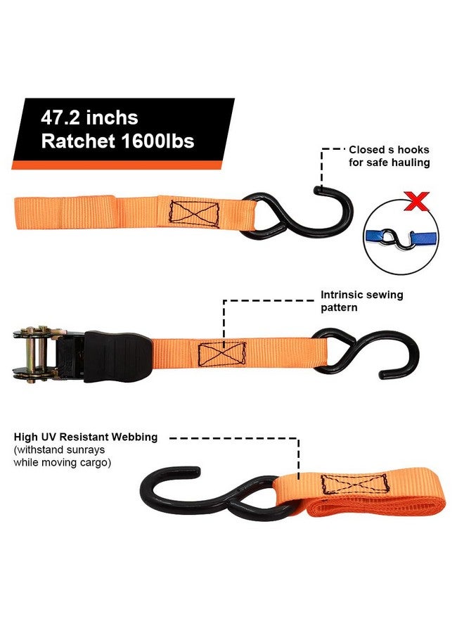 HASTHIP® 2 Pack 25MM Retractable Ratchet Straps, 1600lb Break Strength - Haul Motorcycles, Boats, and Appliances - Image 3
