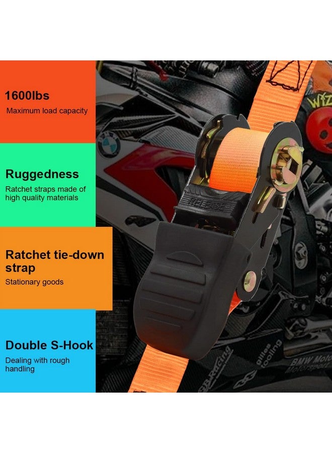 HASTHIP® 2 Pack 25MM Retractable Ratchet Straps, 1600lb Break Strength - Haul Motorcycles, Boats, and Appliances - Image 4