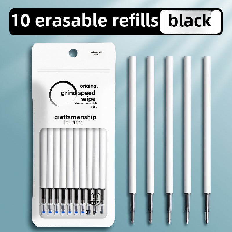 Generic Erasable Refill Crystal Blue Black Magic Ink [10 PCs] Thermal erasable refill/black