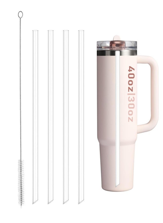 Woyinger 4 Pack Reusable Straws for Stanley Quencher ProTour Flip Straw Tumbler 40oz, Food Grade & BPA Free，Dishwasher Safe, for Stanley Straws(Clear) - Image 1