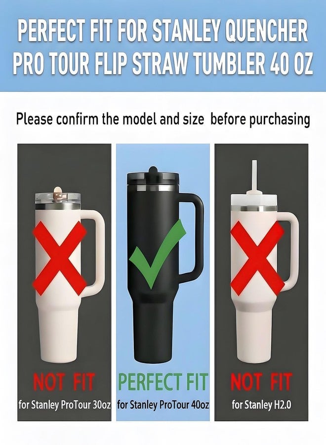 Woyinger 4 Pack Reusable Straws for Stanley Quencher ProTour Flip Straw Tumbler 40oz, Food Grade & BPA Free，Dishwasher Safe, for Stanley Straws(Clear) - Image 4