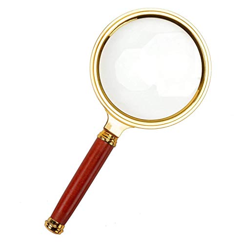 DYRROTH Double Glass 10X High Power Antique Handheld Magnifier Magnifying Glass for Reading, Soldering, jewelries, maps, Great for Gifting (10x Round Simple Magnifier) - Image 1