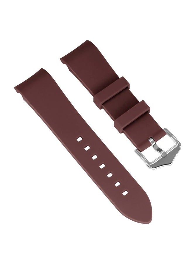 Kai Tian Durable 18mm 20mm 22mm 24mm Silicone Universal Curved End Watch Bands Strap Black White Green Blue Brown Orange Red Grey Solid Bracelet for Men Women, Brown, 22mm, Classic - Image 2