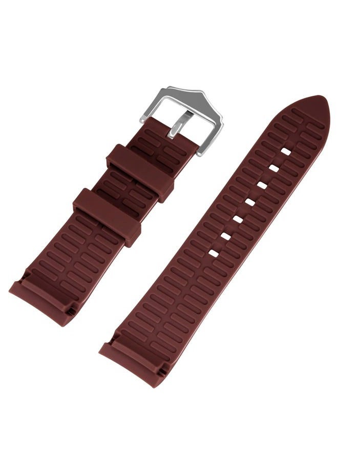 Kai Tian Durable 18mm 20mm 22mm 24mm Silicone Universal Curved End Watch Bands Strap Black White Green Blue Brown Orange Red Grey Solid Bracelet for Men Women, Brown, 22mm, Classic - Image 3