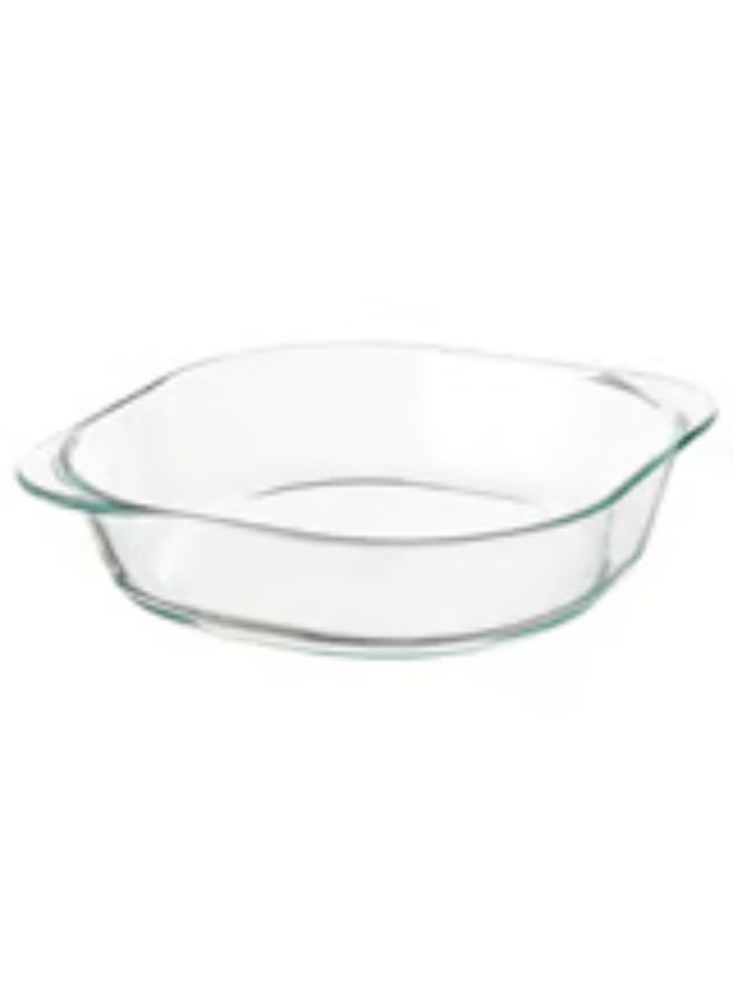 Oven dish, clear glass, 24.5x24.5 cm - Image 1