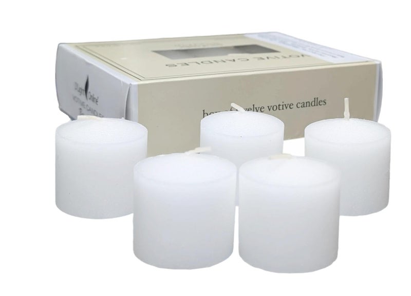 D'light Online Long 10 Hour Burn Time Unscented Votive Candles - Small Candles for Birthdays, Baby Shower, Home Decoration, Restaurants and Weddings (White, 10 Hour - Set of 12) - Image 1