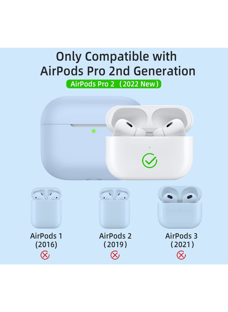أنيوغرو حافظة سيليكون Anyong Airpods Pro 2، غطاء واقي ناعم مع قلم تنظيف، مقاوم للخدش والانزلاق، مصباح LED أمامي مرئي لأجهزة Apple Airpods Pro 2 Generation (2022) - Image 2