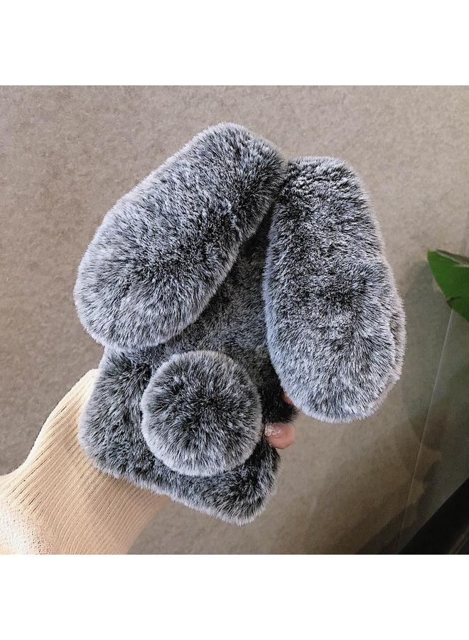 اس-توب جراب لهاتف iPhone 14 Pro، جراب هاتف ثلاثي الأبعاد لطيف على شكل أرنب طويل الأذن من القطيفة، بتغطية كاملة - Image 1