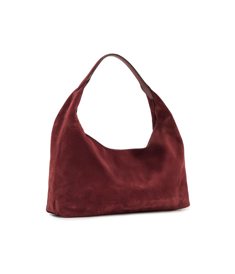 Made Well Madewell Women Suede Slouchy Shoulder Bag Aged Wine One Size - Image 3