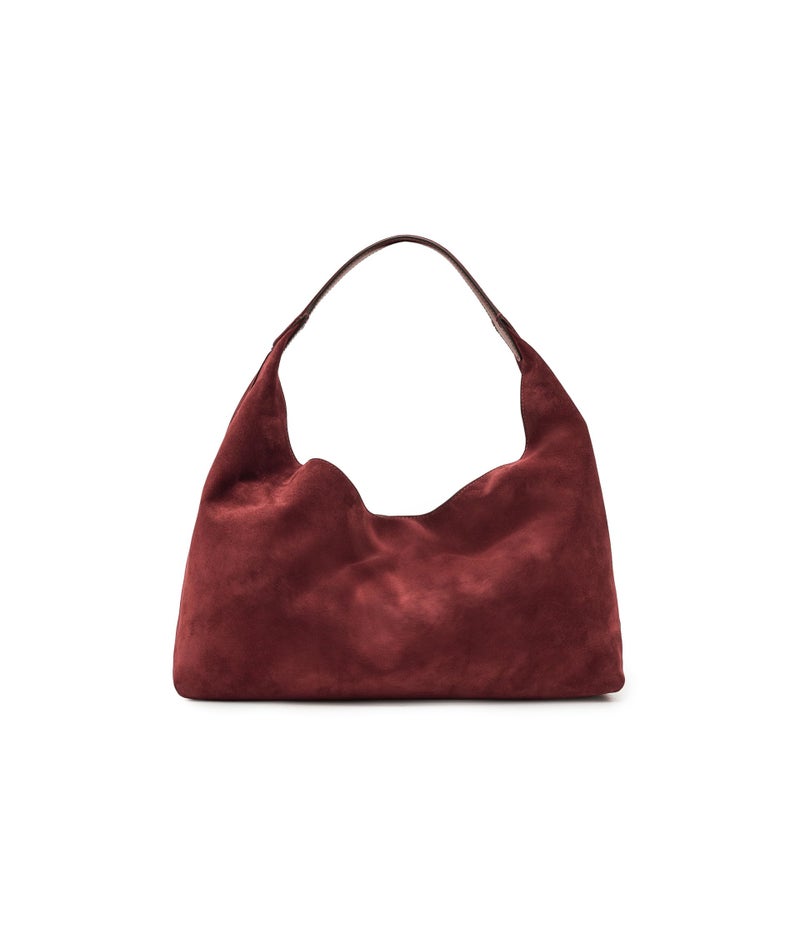 Made Well Madewell Women Suede Slouchy Shoulder Bag Aged Wine One Size - Image 1