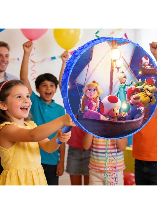 FRUITFUL PARTY Super Mario Round Pinata, Mario Party Pinata Bundle - Large Power-Up Star Pinata, Mushroom Kingdom Party Game Decorations Party Stick etc Mario Pinata Birthday Party Supplies - Image 4