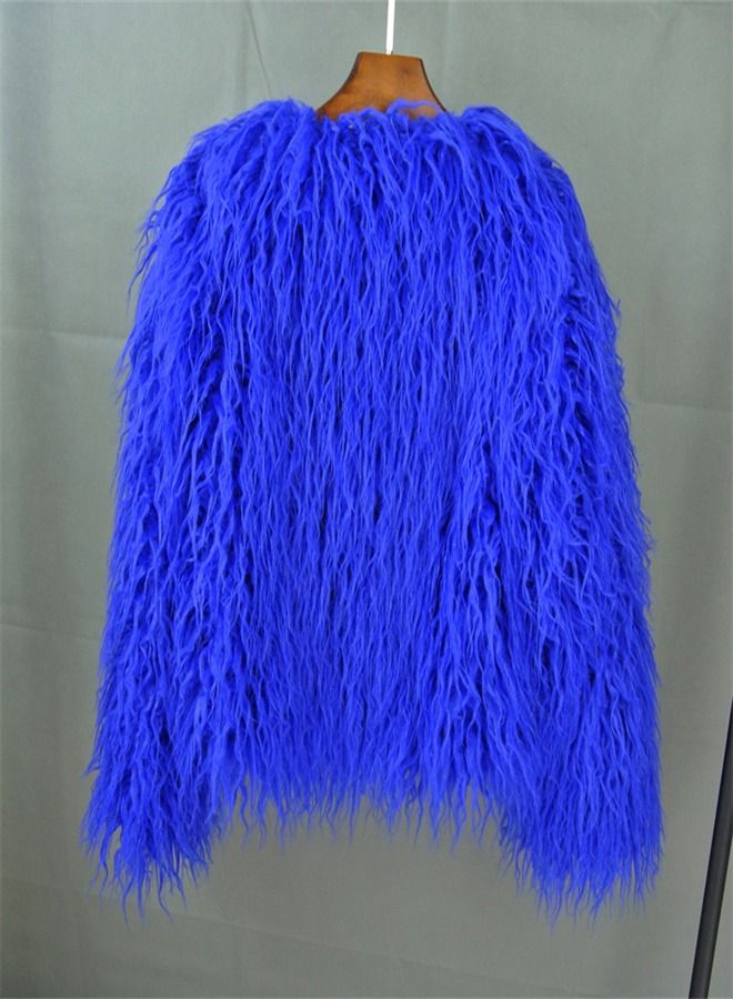 Loquat Women's Clothing Korean Version Solid Color Short Coat Royal Blue  - Image 3