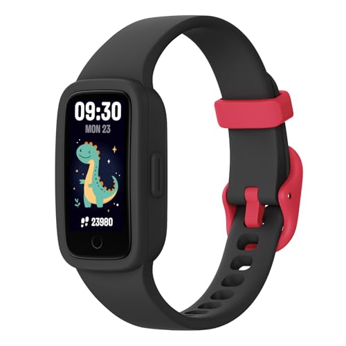 BIGGERFIVE Vigor 3 Kids Fitness Tracker Watch, AMOLED Screen, No App No Phone Needed, 3ATM Waterproof, Heart Rate and Sleep Monitor, Pedometer Watch, Sports Step Counter for Boys Girls Ages 5-15,Black - Image 1