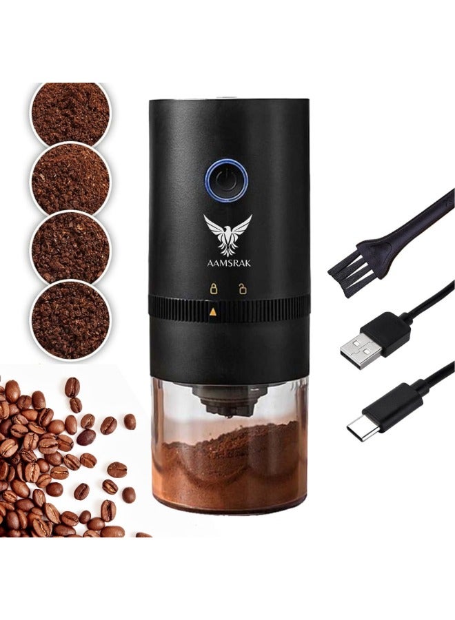 AAMSRAK Multipurpose Electric Portable Coffee Bean, Herbs & Spices Grinder 1500MAH Battery, Low Noise Motor, Jam Free Grinding Tool for Travel, Camping, Office, Home, Espresso - Image 1