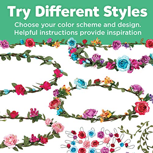 Creativity for Kids Flower Crowns Craft Kit - Create 4 Hair Accessories (Ages 7+) - Image 4