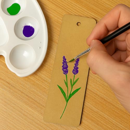 GENXTRA® DIY MDF Bookmarks – Set of 10, 5 x 1.5 Inch, 2mm Thick with Pre-Drilled Hole – Blank Wooden Bookmarks for Craft, Painting, Resin Art & Personalization - Image 3