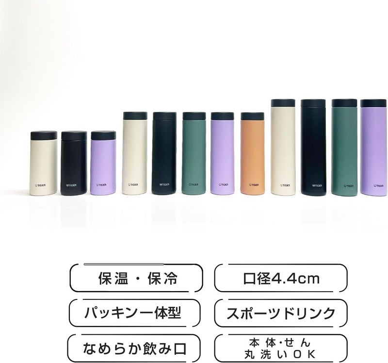 TIGER زجاجة ماء معزولة بالفراغ من تايجر - 600 مل، أخضر مريمي - Image 1