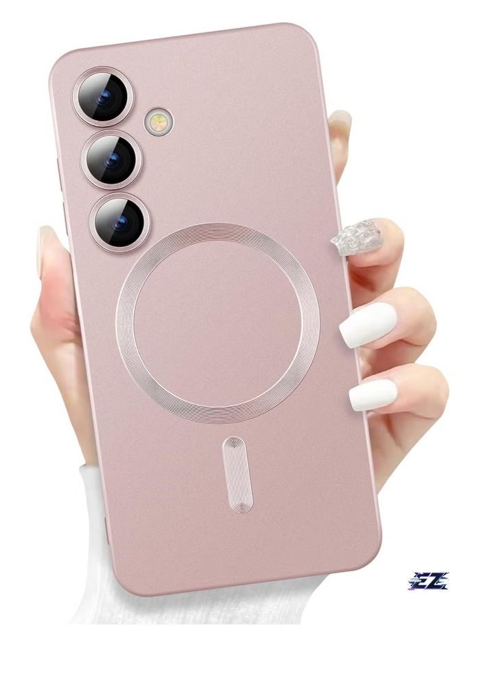 Samsung Galaxy S24 Plus 5G Magnetic Case Cover â€“ Luxury Metallic Paint, Silicone Phone Case with Full Camera Lens Protector, Shockproof Bumper for Maximum Protection â€“ Stylish and Durable Case for Samsung Galaxy S24 Plus 5G