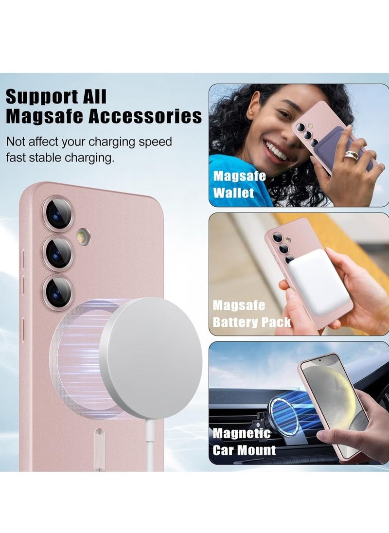 Samsung Galaxy S24 Plus 5G Magnetic Case Cover â€“ Luxury Metallic Paint, Silicone Phone Case with Full Camera Lens Protector, Shockproof Bumper for Maximum Protection â€“ Stylish and Durable Case for Samsung Galaxy S24 Plus 5G