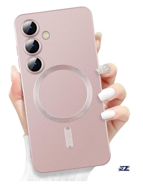 Samsung Galaxy S24 Plus 5G Magnetic Case Cover â€“ Luxury Metallic Paint, Silicone Phone Case with Full Camera Lens Protector, Shockproof Bumper for Maximum Protection â€“ Stylish and Durable Case for Samsung Galaxy S24 Plus 5G