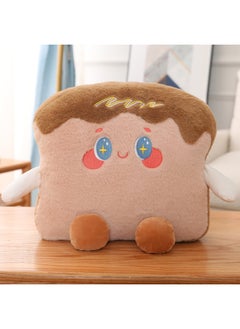 Toast Bread Pillow Blanket Cushion Plush Toy Girl's Bed Sleeping Two-in-One Pillow Birthday Gift-Specifications:Chocolate-Color:45*40cm Pillow
