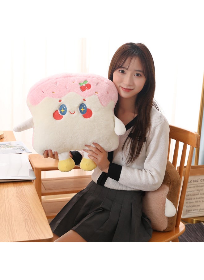 Generic - Toast Bread Pillow Blanket Cushion Plush Toy Girl's Bed Sleeping Two-in-One Pillow Birthday Gift-Specifications:Chocolate-Color:45*40cm Pillow - Image 1