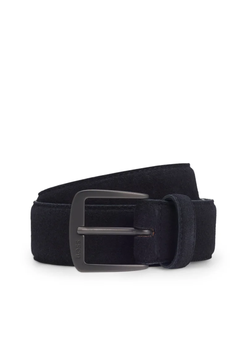بوس Italian-suede belt with gunmetal buckle