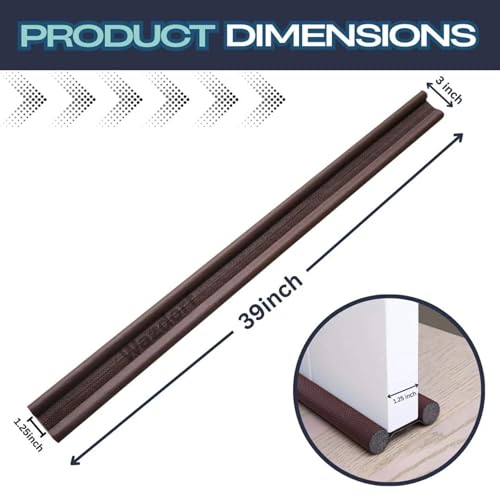 WAZDORF Door Gap Filler – PVC Door Guard 39 Inches Pack of 6, Adjustable Door Sealing Strips for Gap, Sound-Reducing, Energy Saving, Dust & Insect Barrier - Image 2