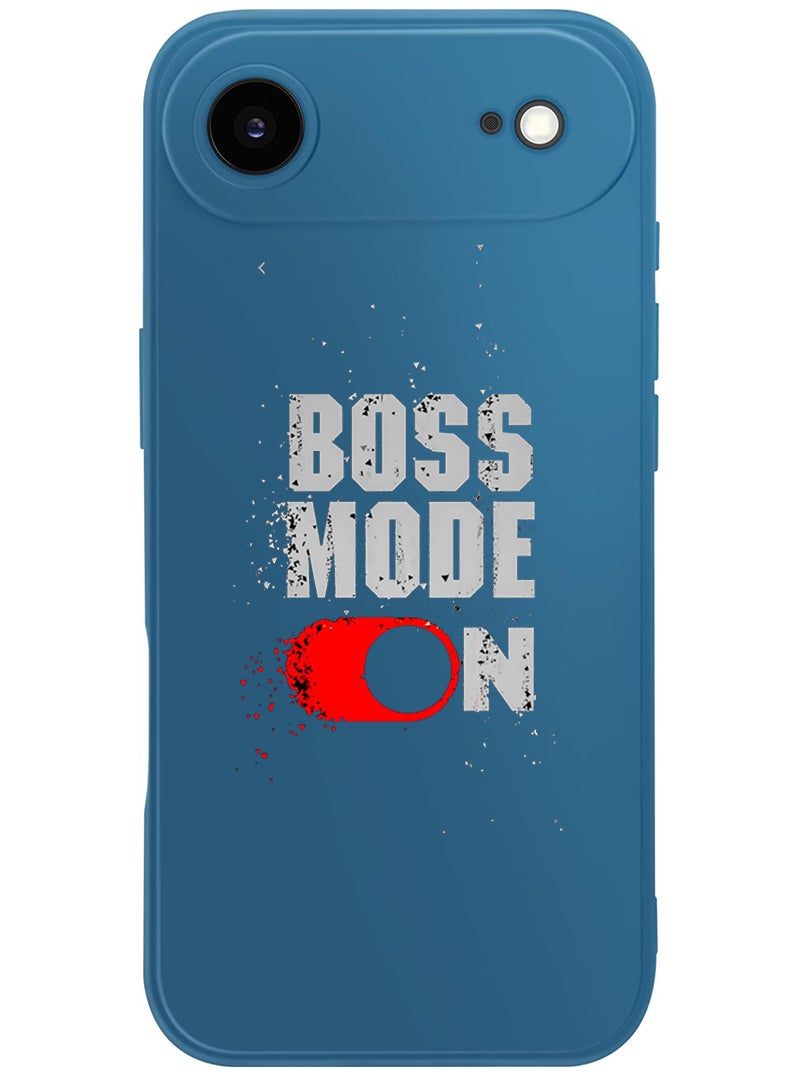 Theodor Protective Slim Fit Case Liquid Silicone Cover with Full Body Protection Anti-Scratch Shockproof Case For Apple iPhone 17 Air (Blue) Boss Mode - White - Image 1