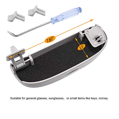 Thenice حامل نظارات Thenice علبة نظارات شمسية مع مقبض تخزين متوافق مع هوندا سيفيك أكورد CR-V HR-V أكورا إنتغرا إنسايت، لتويوتا كامري كورولا - رمادي - Image 2