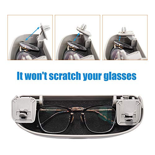 Thenice حامل نظارات Thenice علبة نظارات شمسية مع مقبض تخزين متوافق مع هوندا سيفيك أكورد CR-V HR-V أكورا إنتغرا إنسايت، لتويوتا كامري كورولا - رمادي - Image 3