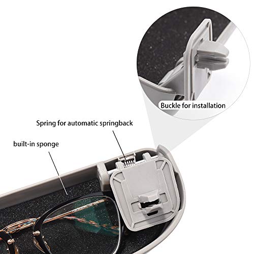 Thenice حامل نظارات Thenice علبة نظارات شمسية مع مقبض تخزين متوافق مع هوندا سيفيك أكورد CR-V HR-V أكورا إنتغرا إنسايت، لتويوتا كامري كورولا - رمادي - Image 4