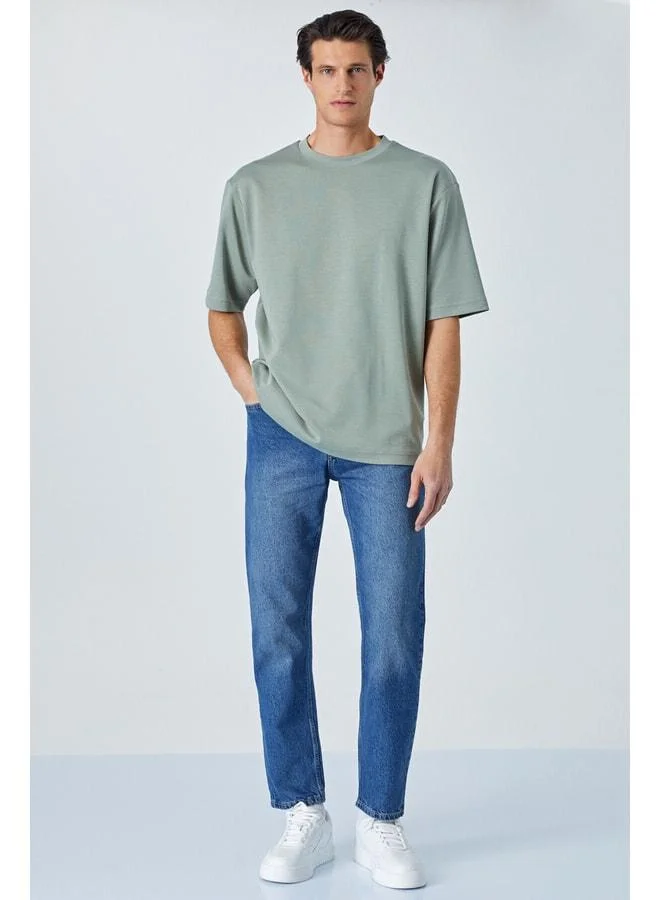 Grimelange HISON Men's Relaxed Crew Neck Short Sleeve Green T-Shirt