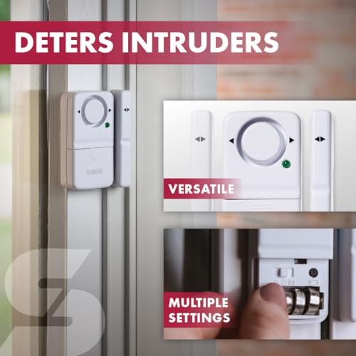 SABRE Wireless Home Security Door Window Burglar Alarm with LOUD 120 dB Siren, DIY EASY to Install, White - Image 4