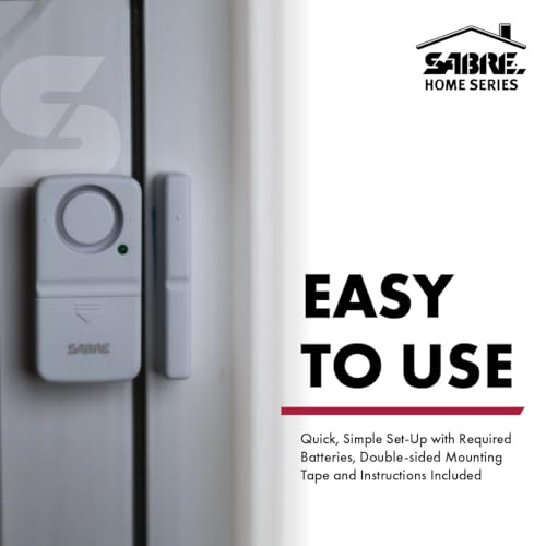SABRE Wireless Home Security Door Window Burglar Alarm with LOUD 120 dB Siren, DIY EASY to Install, White - Image 3