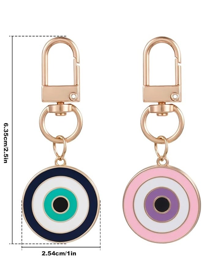 2Pcs Cute Keychain for Women Colourful Luck Evil Eye Charms Key Chain for Car Key Ring Bag Purse Accessories - Image 2