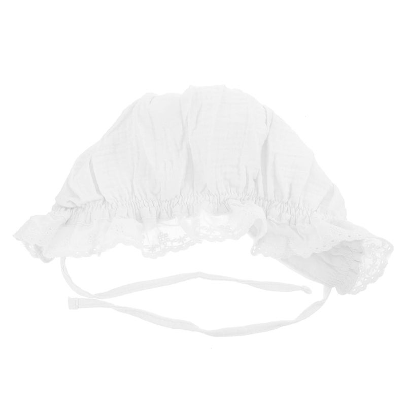 Toddler Sun Hat Lightweight Breathable Soft Gauze Bonnet for Outings White - Image 2