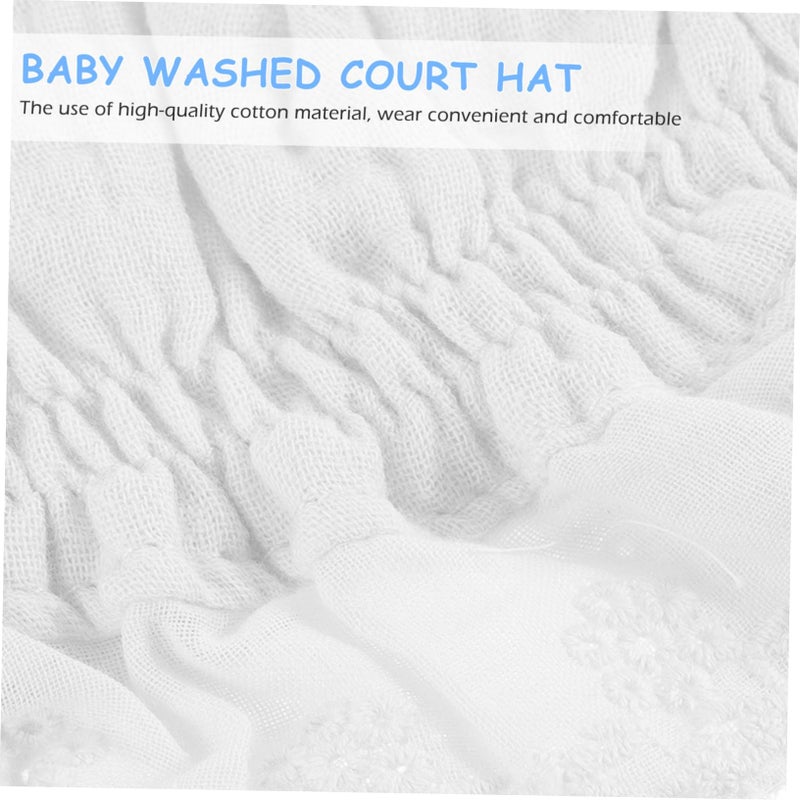 Toddler Sun Hat Lightweight Breathable Soft Gauze Bonnet for Outings White - Image 4