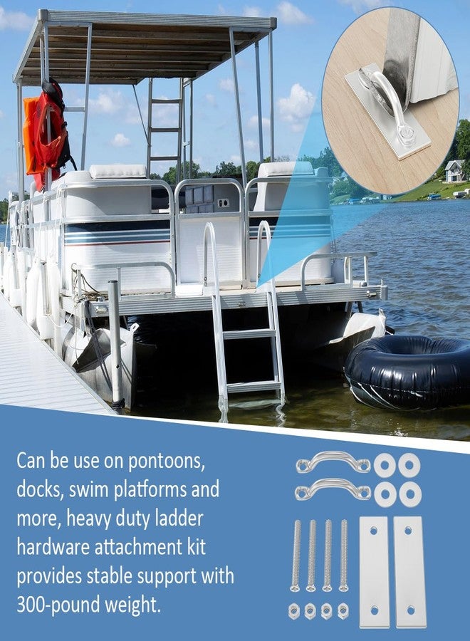 NOOTO 2Pack Stainless Steel Boat Dock Ladder Hardware Attachment Kit Fit RecPro Marine Replacement Universal Folding Pontoon Ladder Mounting Brackets for AL-A3-A4-A5 & AL-C4 Models Boat and Dock Ladders - Image 5
